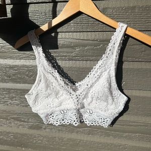 Aerie eyelet lace bralette with V-neck